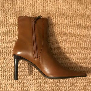 Ralph Lauren Mei Leather Booties in Toffee